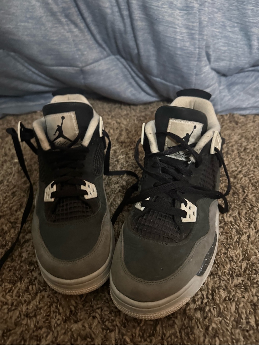 Jordan 4 Black Grey White Retro Sneakers
